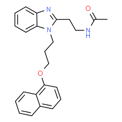 ChemSpider 2D Image | N-(2-{1-[3-(1-Naphthyloxy)propyl]-1H-benzimidazol-2-yl}ethyl)acetamide | C24H25N3O2
