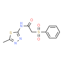 ChemSpider 2D Image | N-(5-Methyl-1,3,4-thiadiazol-2-yl)-2-(phenylsulfonyl)acetamide | C11H11N3O3S2