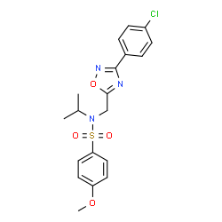 ChemSpider 2D Image | N-{[3-(4-Chlorophenyl)-1,2,4-oxadiazol-5-yl]methyl}-N-isopropyl-4-methoxybenzenesulfonamide | C19H20ClN3O4S