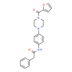 ChemSpider 2D Image | N-{4-[4-(2-Furoyl)-1-piperazinyl]phenyl}-2-phenylacetamide | C23H23N3O3