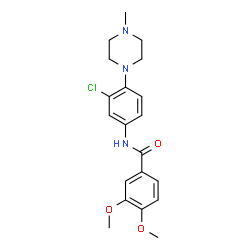 ChemSpider 2D Image | N-[3-Chloro-4-(4-methyl-1-piperazinyl)phenyl]-3,4-dimethoxybenzamide | C20H24ClN3O3