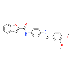 ChemSpider 2D Image | N-{4-[(3,4-Dimethoxybenzoyl)amino]phenyl}-1-benzofuran-2-carboxamide | C24H20N2O5