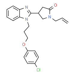 ChemSpider 2D Image | 1-Allyl-4-{1-[3-(4-chlorophenoxy)propyl]-1H-benzimidazol-2-yl}-2-pyrrolidinone | C23H24ClN3O2