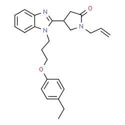 ChemSpider 2D Image | 1-Allyl-4-{1-[3-(4-ethylphenoxy)propyl]-1H-benzimidazol-2-yl}-2-pyrrolidinone | C25H29N3O2