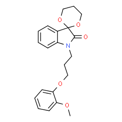 ChemSpider 2D Image | 1'-[3-(2-Methoxyphenoxy)propyl]spiro[1,3-dioxane-2,3'-indol]-2'(1'H)-one | C21H23NO5