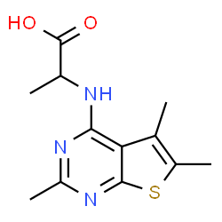 ChemSpider 2D Image | N-(2,5,6-Trimethylthieno[2,3-d]pyrimidin-4-yl)alanine | C12H15N3O2S