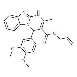 ChemSpider 2D Image | Allyl 4-(3,4-dimethoxyphenyl)-2-methyl-1,4-dihydropyrimido[1,2-a]benzimidazole-3-carboxylate | C23H23N3O4