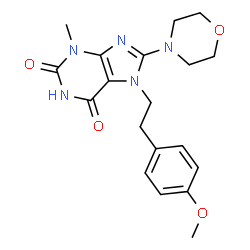 ChemSpider 2D Image | 7-[2-(4-Methoxyphenyl)ethyl]-3-methyl-8-(4-morpholinyl)-3,7-dihydro-1H-purine-2,6-dione | C19H23N5O4