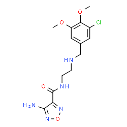 ChemSpider 2D Image | 4-Amino-N-{2-[(3-chloro-4,5-dimethoxybenzyl)amino]ethyl}-1,2,5-oxadiazole-3-carboxamide | C14H18ClN5O4
