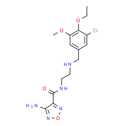 ChemSpider 2D Image | 4-Amino-N-{2-[(3-chloro-4-ethoxy-5-methoxybenzyl)amino]ethyl}-1,2,5-oxadiazole-3-carboxamide | C15H20ClN5O4