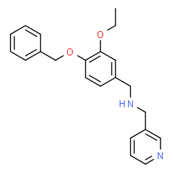 ChemSpider 2D Image | 1-[4-(Benzyloxy)-3-ethoxyphenyl]-N-(3-pyridinylmethyl)methanamine | C22H24N2O2