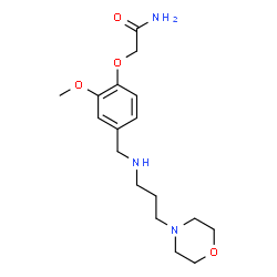 ChemSpider 2D Image | 2-[2-Methoxy-4-({[3-(4-morpholinyl)propyl]amino}methyl)phenoxy]acetamide | C17H27N3O4