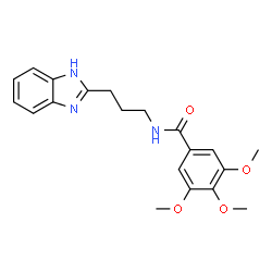 ChemSpider 2D Image | N-[3-(1H-Benzimidazol-2-yl)propyl]-3,4,5-trimethoxybenzamide | C20H23N3O4