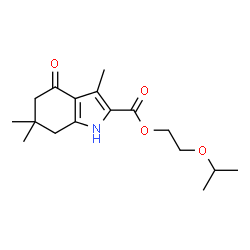 ChemSpider 2D Image | 2-Isopropoxyethyl 3,6,6-trimethyl-4-oxo-4,5,6,7-tetrahydro-1H-indole-2-carboxylate | C17H25NO4
