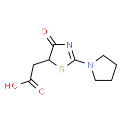 ChemSpider 2D Image | [4-oxo-2-(pyrrolidin-1-yl)-5H-1,3-thiazol-5-yl]acetic acid | C9H12N2O3S