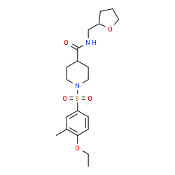 ChemSpider 2D Image | 1-[(4-Ethoxy-3-methylphenyl)sulfonyl]-N-(tetrahydro-2-furanylmethyl)-4-piperidinecarboxamide | C20H30N2O5S
