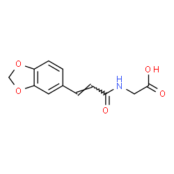 ChemSpider 2D Image | N-[(2E)-3-(1,3-Benzodioxol-5-yl)-2-propenoyl]glycine | C12H11NO5