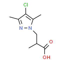 ChemSpider 2D Image | 3-(4-chloro-3,5-dimethylpyrazol-1-yl)-2-methylpropanoic acid | C9H13ClN2O2