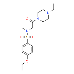 ChemSpider 2D Image | 4-Ethoxy-N-[2-(4-ethyl-1-piperazinyl)-2-oxoethyl]-N-methylbenzenesulfonamide | C17H27N3O4S