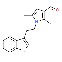 ChemSpider 2D Image | 1-[2-(1H-Indol-3-yl)ethyl]-2,5-dimethyl-1H-pyrrole-3-carbaldehyde | C17H18N2O