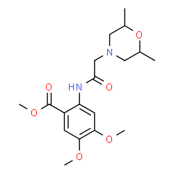 ChemSpider 2D Image | Methyl 2-{[(2,6-dimethyl-4-morpholinyl)acetyl]amino}-4,5-dimethoxybenzoate | C18H26N2O6