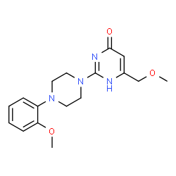 ChemSpider 2D Image | 6-(Methoxymethyl)-2-[4-(2-methoxyphenyl)-1-piperazinyl]-4(1H)-pyrimidinone | C17H22N4O3