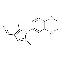 ChemSpider 2D Image | 1-(2,3-dihydro-1,4-benzodioxin-6-yl)-2,5-dimethylpyrrole-3-carbaldehyde | C15H15NO3