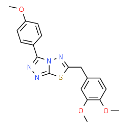 ChemSpider 2D Image | 6-(3,4-Dimethoxybenzyl)-3-(4-methoxyphenyl)[1,2,4]triazolo[3,4-b][1,3,4]thiadiazole | C19H18N4O3S