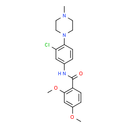 ChemSpider 2D Image | N-[3-Chloro-4-(4-methyl-1-piperazinyl)phenyl]-2,4-dimethoxybenzamide | C20H24ClN3O3