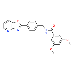 ChemSpider 2D Image | 3,5-Dimethoxy-N-[4-([1,3]oxazolo[4,5-b]pyridin-2-yl)benzyl]benzamide | C22H19N3O4