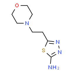 ChemSpider 2D Image | 5-[2-(4-Morpholinyl)ethyl]-1,3,4-thiadiazol-2-amine | C8H14N4OS