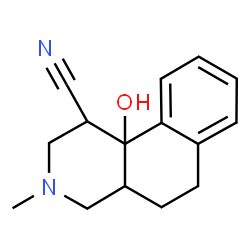 ChemSpider 2D Image | 10b-Hydroxy-3-methyl-1,2,3,4,4a,5,6,10b-octahydrobenzo[f]isoquinoline-1-carbonitrile | C15H18N2O