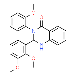 ChemSpider 2D Image | 2-(2,3-Dimethoxyphenyl)-3-(2-methoxyphenyl)-2,3-dihydro-4(1H)-quinazolinone | C23H22N2O4