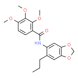 ChemSpider 2D Image | 2,3,4-Trimethoxy-N-(6-propyl-1,3-benzodioxol-5-yl)benzamide | C20H23NO6
