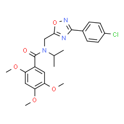 ChemSpider 2D Image | N-{[3-(4-Chlorophenyl)-1,2,4-oxadiazol-5-yl]methyl}-N-isopropyl-2,4,5-trimethoxybenzamide | C22H24ClN3O5