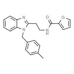 ChemSpider 2D Image | N-{2-[1-(4-Methylbenzyl)-1H-benzimidazol-2-yl]ethyl}-2-furamide | C22H21N3O2