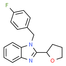 ChemSpider 2D Image | 1-(4-Fluorobenzyl)-2-(tetrahydro-2-furanyl)-1H-benzimidazole | C18H17FN2O