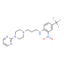 ChemSpider 2D Image | 2-Nitro-N-{3-[4-(2-pyrimidinyl)-1-piperazinyl]propyl}-4-(trifluoromethyl)aniline | C18H21F3N6O2