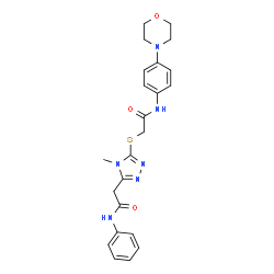 ChemSpider 2D Image | 2-{[5-(2-Anilino-2-oxoethyl)-4-methyl-4H-1,2,4-triazol-3-yl]sulfanyl}-N-[4-(4-morpholinyl)phenyl]acetamide | C23H26N6O3S