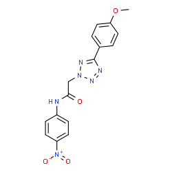 ChemSpider 2D Image | 2-[5-(4-Methoxyphenyl)-2H-tetrazol-2-yl]-N-(4-nitrophenyl)acetamide | C16H14N6O4
