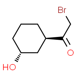 ChemSpider 2D Image | 2-Bromo-1-[(1R,3R)-3-hydroxycyclohexyl]ethanone | C8H13BrO2