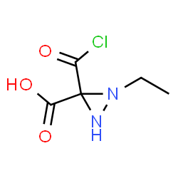 ChemSpider 2D Image | 3-(Chlorocarbonyl)-1-ethyl-3-diaziridinecarboxylic acid | C5H7ClN2O3