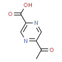 ChemSpider 2D Image | 5-Acetyl-2-pyrazinecarboxylic acid | C7H6N2O3