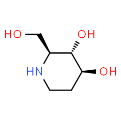 ChemSpider 2D Image | (2S,3S,4S)-2-(Hydroxymethyl)-3,4-piperidinediol | C6H13NO3