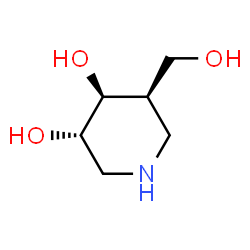 ChemSpider 2D Image | (3S,4S,5R)-5-(Hydroxymethyl)-3,4-piperidinediol | C6H13NO3