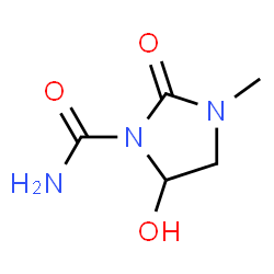ChemSpider 2D Image | 5-Hydroxy-3-methyl-2-oxo-1-imidazolidinecarboxamide | C5H9N3O3