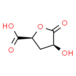 ChemSpider 2D Image | (2S,4S)-4-Hydroxy-5-oxotetrahydro-2-furancarboxylic acid | C5H6O5