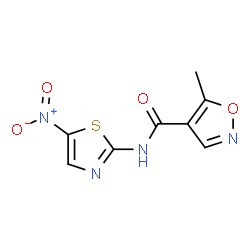ChemSpider 2D Image | 5-Methyl-N-(5-nitro-1,3-thiazol-2-yl)-1,2-oxazole-4-carboxamide | C8H6N4O4S