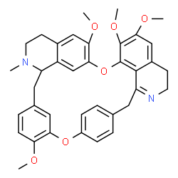 ChemSpider 2D Image | 6,6',7,12'-Tetramethoxy-2'-methyl-1,2-didehydrooxyacanthan | C37H38N2O6