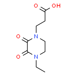 ChemSpider 2D Image | 3-(4-Ethyl-2,3-dioxo-1-piperazinyl)propanoic acid | C9H14N2O4